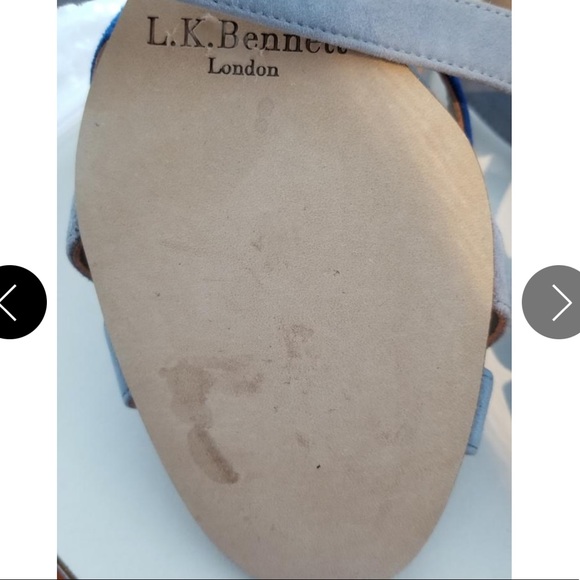 L.K. Bennett Light Blue and Blue Katie Suede Cork Wedges 39 9 - Picture 5 of 6